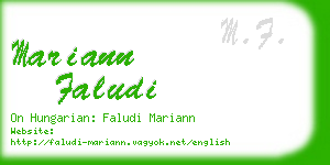 mariann faludi business card